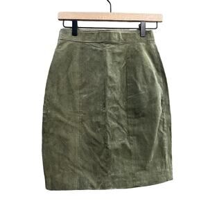 Global Identity Green Leather Skirt Oktoberfest Size 5/6